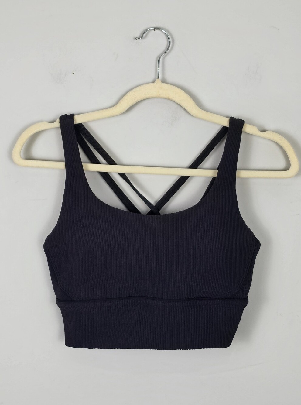 Lululemon Energy Bra Long Line Texture Black Size 8